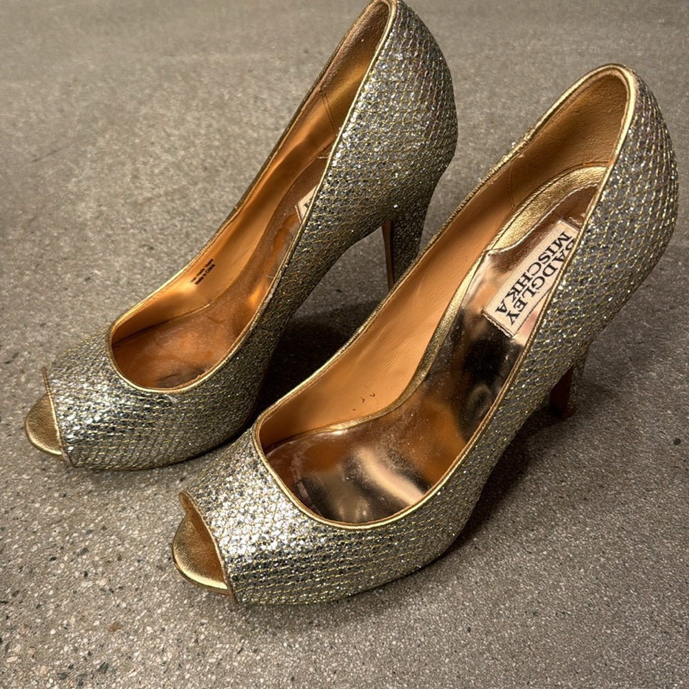 Badgley Mischka crystal heels 8.5 M